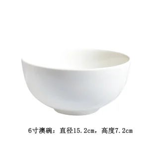 Chenyue 6-Inch White Melamine Soup Bowl for Drinking Soup