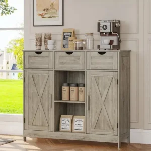 Modern Kitchen Cabinet Featuring Touch Open Close System