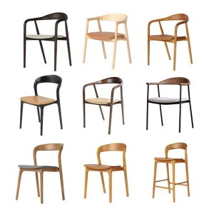 China Design Stackable Victorian Dine Bar White Oak Legs Kitchen Coastal Hotel Nordic Solid Wood Armchair Chair