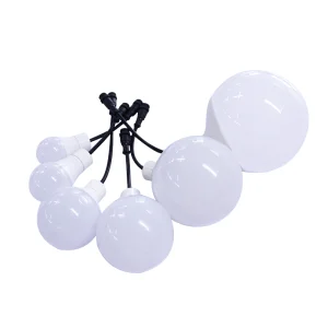 Corda de Luz de Fada com Lâmpadas LED Multicoloridas e Branco Quente