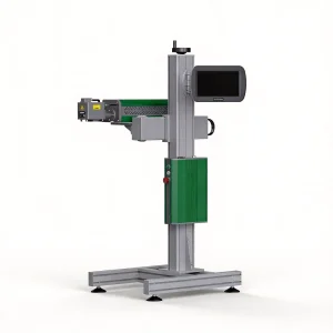 High Speed Stock Ready Industrial Carbon Dioxide CO2 Laser Marking Machine for Plastic Glass Metal Bottles Cans Bags Cosmetics Food Beverage Permanent Marking