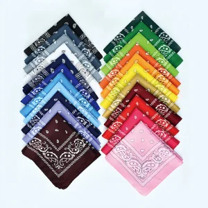 Polyester Paisley Cashew Flower square Scarf
