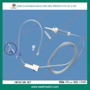 Medical PVC Infusion Set Single Use Safety Needle with Flow Regulator