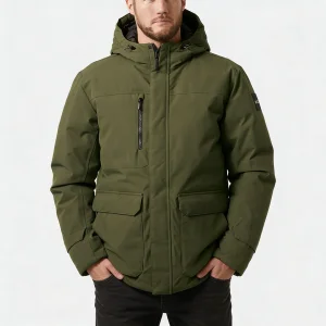 Custom Print Logo 3 In 1 Cotton Down Lined Parka Jacket Hooded High Quality Men Big Pocket Detachable Inner Core Windproof Coat