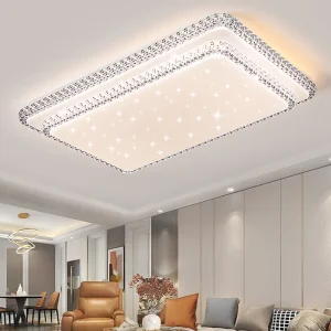 Modern Luxury LED Iron PVC Surface Mounted Ceiling Lamp Full Spectrum Rectangular Design Living Room Bedroom Balcony IP44