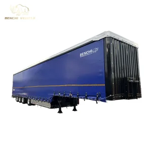 Ottc Certification Tri 3 Axle Van Box Type Truck Semi Trailer Cargo Side Curtain Semi Trailer for Sale