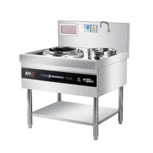 Professional Induction Cooktop with Integrated Shelf for Easy Use