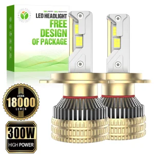Heavy Duty Aviation Aluminum 300W 18000Lm 6500K 12-24V 9006 A11 LED Headlights for Commercial Trucks and Logistics Fleet Use