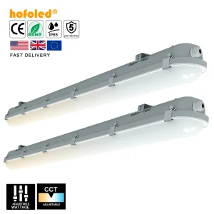 CE RoHS Certified 3CCT Selectable Power Tunable IP65 Waterproof LED Vapor Tight Batten Light Tri-proof Light For Garage
