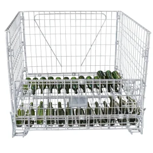 High Quality Warehouse Stackable Steel Wire Mesh Container Basket
