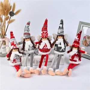 China Plush Christmas Elves Toys Adorable Girl Elf Doll Hanging Christmas Ornaments for Holiday Door Tree Decor Xmas Gifts Factory, Factories