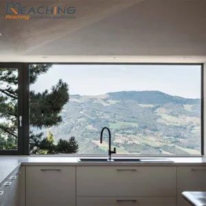 Aluminum Frame Big Fixed Picture Window Customize Double Tempered Glazing Window