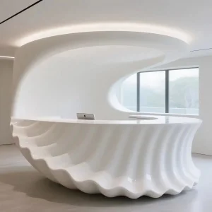 Arch Shaped Fiberglass Front Office Salon Reception Desk