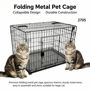 Foldable Large Metal Pet Crate Heavy Duty Collapsible Wire Kennel for Large Pets Large Foldable Iron Cage for Medium Large Dogs
