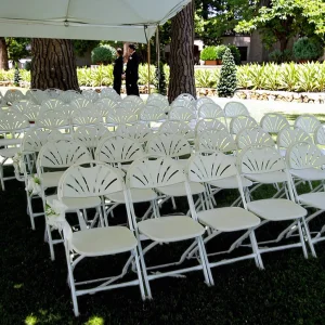 Modern White Folding Steel Chair