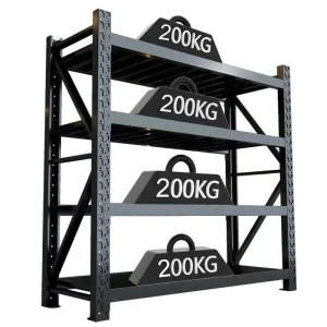 King Global 200kg/Layer Heavy Duty Adjustable Anti-Rust 4-Layer Boltless Steel Selective Warehouse Rack Corrosion Protection