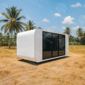 Quarto de Hotel Capsule Prefabricado Portátil Modular Jardim