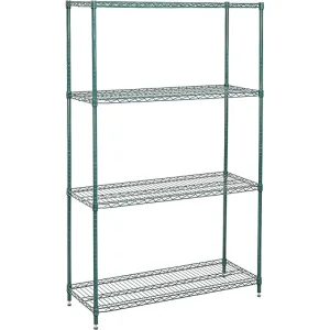 Green Epoxy Chrome Wire Shelving