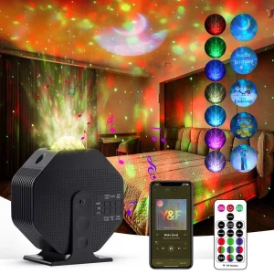 LED Aurora Ocean Ceiling Room Light Lamp Night Light Laser Star Moon Planetarium Galaxy Projector for Christmas Baby Kids Room