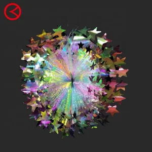 20cm Honeycomb Iridescent Film Snowflake Fan