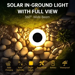 Lâmpada de Jardim Solar LED Barata 14 à Prova d'Água para Caminho de Jardim, Luz de Solo para Paisagismo