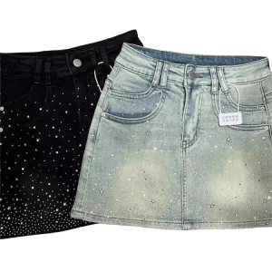 Women's Summer Vintage Casual A-Line Denim Skirt