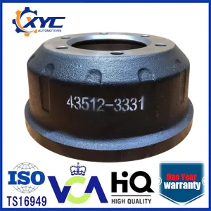 Heavy Duty Bus Semi Trailer Truck Brake Drum for Hino 43512-3331 435123331