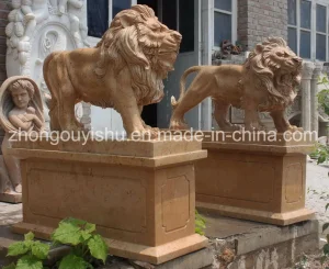 Garden Decorative Marble Lion Animal Sculpture