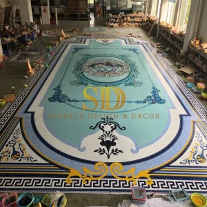 Beautiful Swimming Pool Design Art Glass Mosaic Tile Pattern for New Home