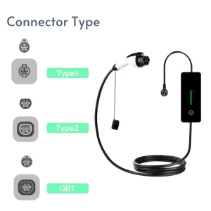 Portable Electric Vehicle Solar EV Charger 3.5kw Level 2 16A Type2 Compatible with Most Evs