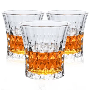 Free Sample Elegant Crystal Glass Embossed Personalized Whiskey Wine Shot Glasses Drinking Cup Drinkware Whisky Tasting Glass