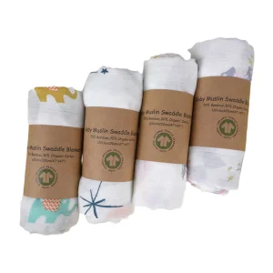 Soft Security Blanket for Newborns Nursery Stroller Car Seat Plush Bamboo Cotton Printed Blend Baby's Bedding