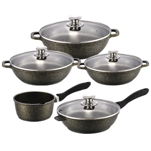 Classic Design Ceramic Stock Pot Set Deep Frying Pan round Set for Soup Cooking &amp; Stock Preparation OEM Deep Frying Pan
