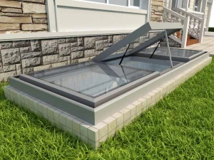 Electric Automatic Aluminum Roof Skylight Glass Casement Pivot Burglarproof Sliding Skylight Windows