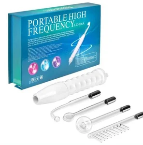 IFINE Beauty Skin Care OEM 5 In1 High Frequency Ultrasonic Galvanic Violet Neon Argon Facial Hair Wand Skin Therapy Wand
