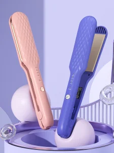 Compact Titanium Straightening Tool with Dual Voltage for Salon-Quality Hair Styling