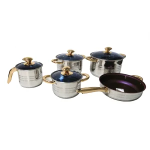 Casserole and Pan Set Stainless Steel Cookware Sets Kitchen Pans Pot Set