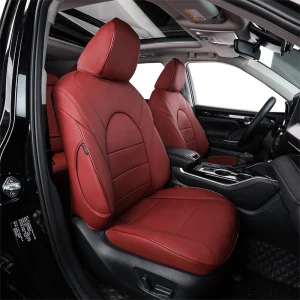 Red Custom Logo Leather Car Seat Cover