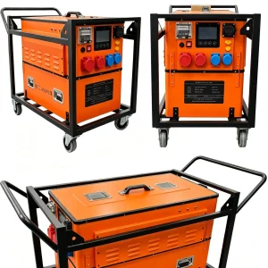 12kw 16100wh محطة طاقة متنقلة صناعية 220V 50Hz تيار متردد أحادي لآلات القطع واللحام والحفر للاستخدام في الموقع
