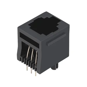 Top Entry Female Ethernet Socket 1 Port Without Shield Vertical 6P6C RJ11 Jack