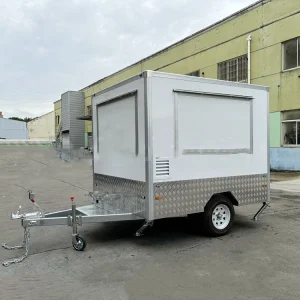 Mini Mobile Food Cart with Pizza Coffee Donuts Hot Dogs Bar-Small Aluminum Kitchen Kiosk Restaurants Food Trailer for Sale