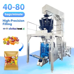 Auto Snack Packaging Machine Gummy Candy Vertical Seal