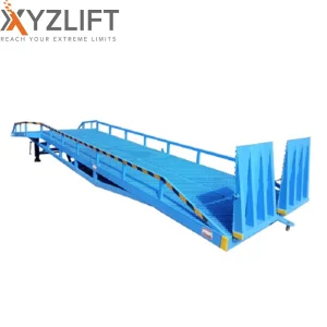 Mobile Yard Loading Ramp Adjustable Height Forklift Container Dock Portable Ramp