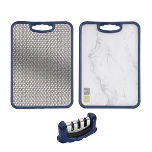 Wholesale Board Double-Sided High Quality Chopping Boards Kitchen with Knife Sharpener Multi Purpose Vegetable Cutting Board