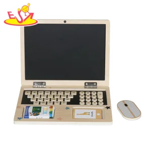 2025 Montessori Wooden Puzzle Laptop Toy - Interactive Computer Drawing Board &amp; Chalkboard Learning Set for Toddlers W12B303