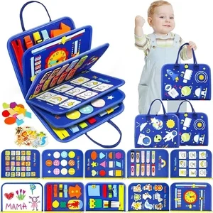 Kids Educational Toy Felt Book Toy Montessori Sensory Felt Busy Board For Learning Fine Motor Skills