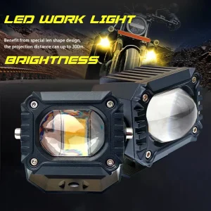 60W Aluminum White Yellow Motorcycle Fog Light Spotlight for Motorcycle Electric Car