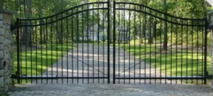 Wrought Iron Galvanized Steel Driveway and Walkway Sliding and Swing Security Gate