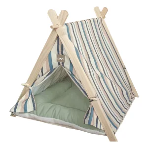 Portable Wooden Teepee Cat Bed