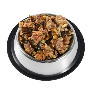 100% Galleta para perros de pollo natural verde envuelta en calabaza verde